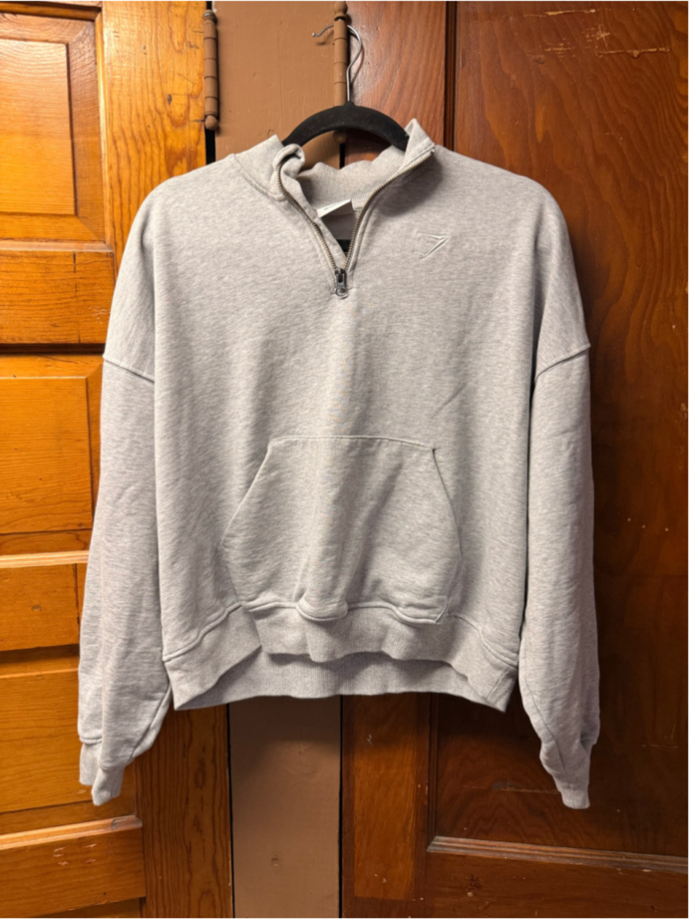 Women's Gymshark Quarter-Zip Sweatshirt Grey Size L